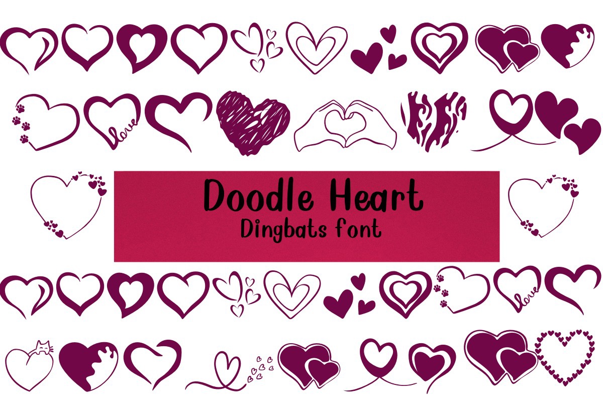Пример шрифта Doodle Heart Regular