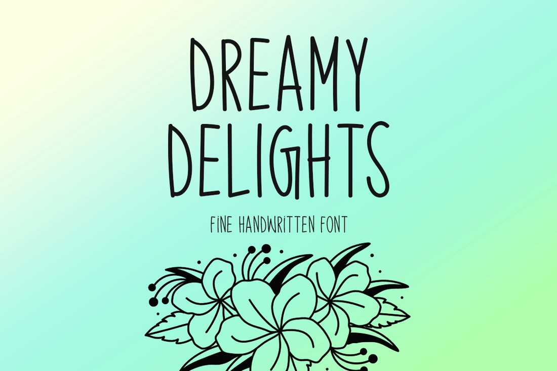 Пример шрифта Dreamy Delights Regular