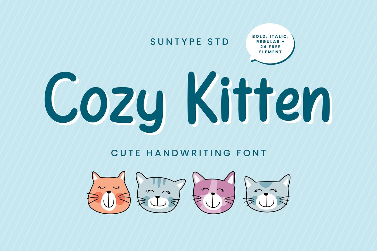 Пример шрифта Cozy Kitten Bold