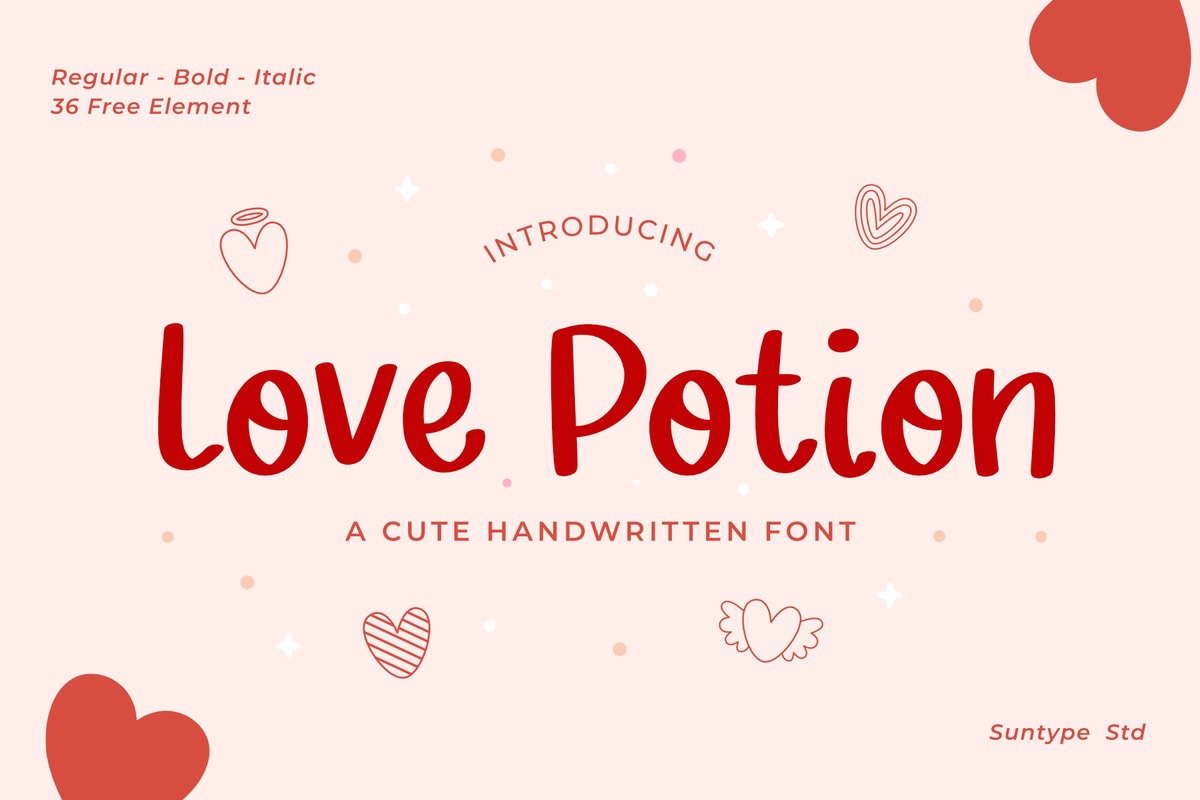 Пример шрифта Love Potion Bold