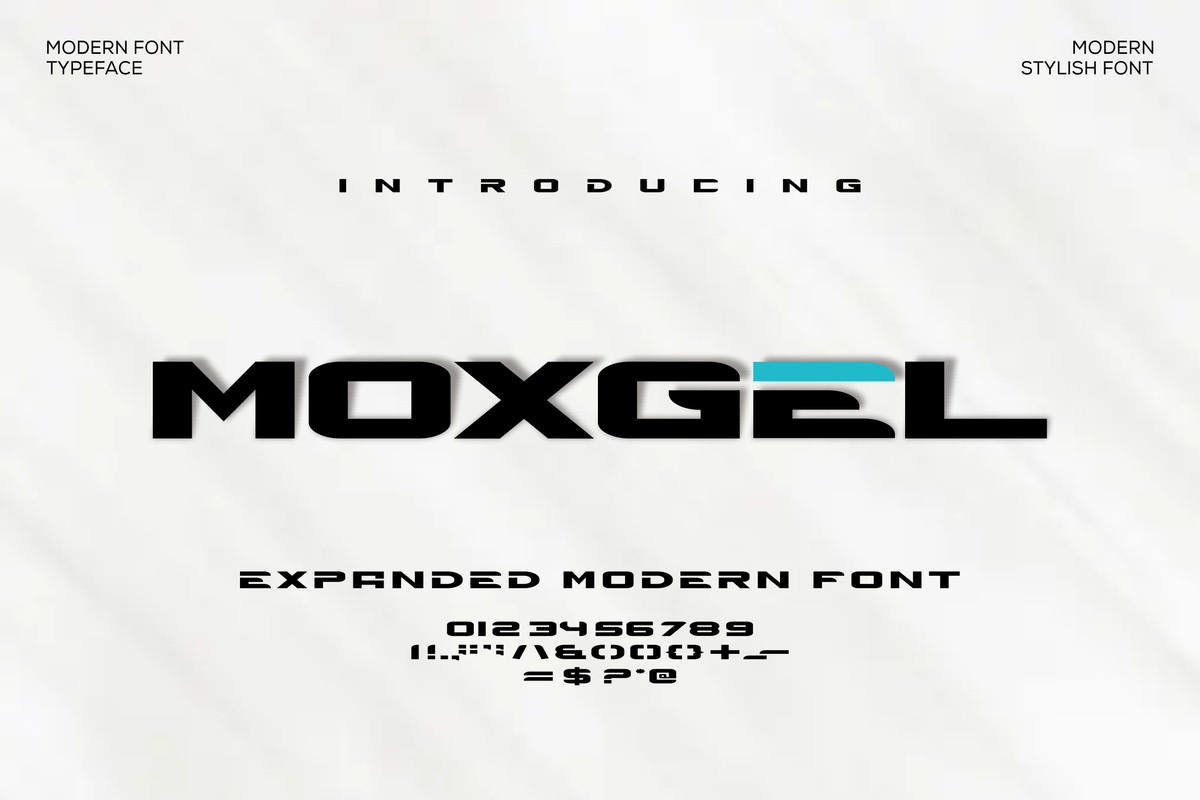 Пример шрифта Moxgel Regular