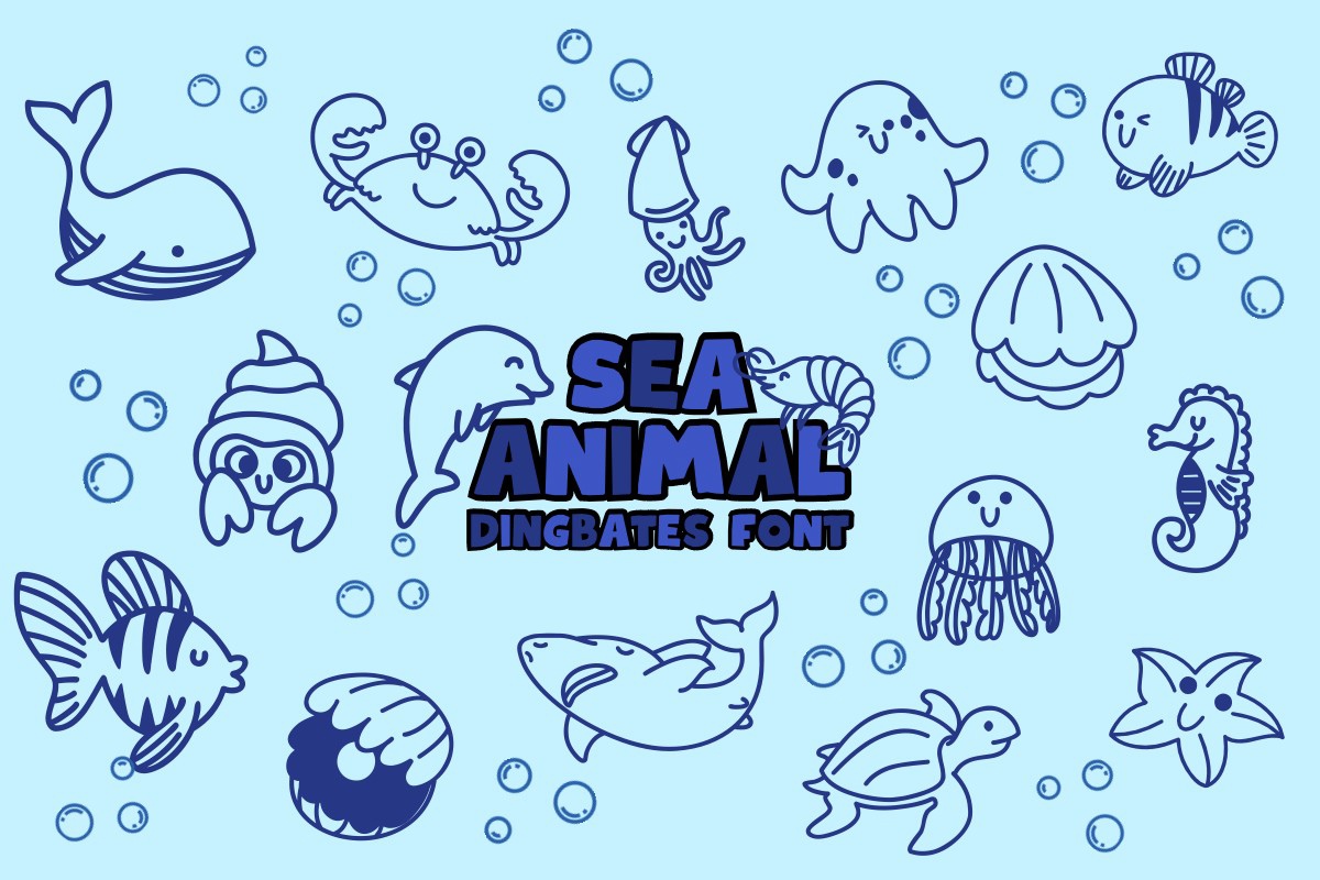 Пример шрифта Sea Animal Regular