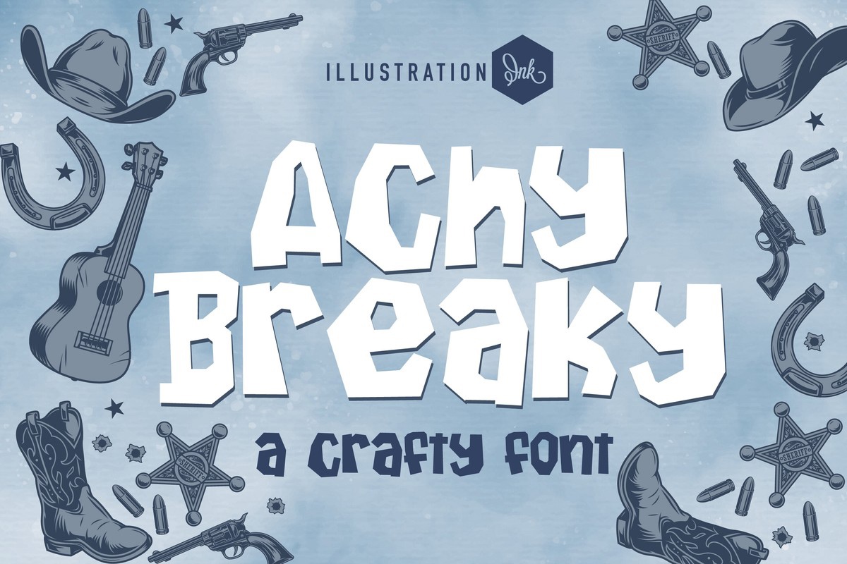 Пример шрифта ZP Achy Breaky Regular