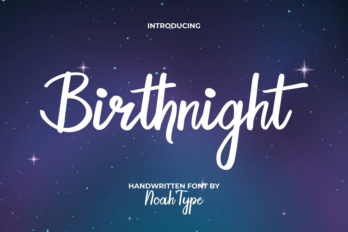 Пример шрифта Birthnight Regular
