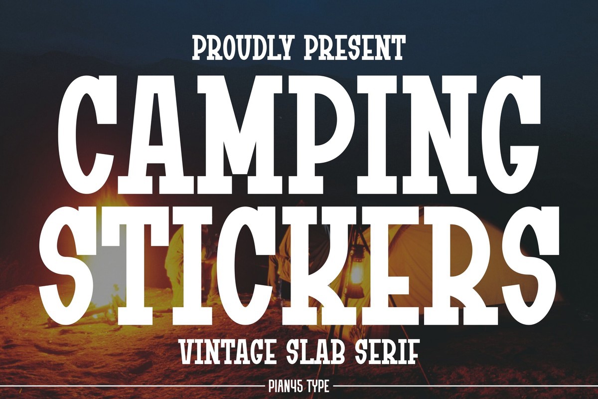 Пример шрифта Camping Stickers Regular