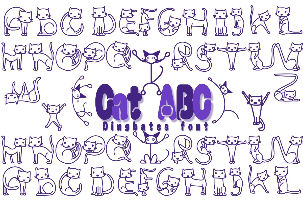 Пример шрифта Cat ABC Regular