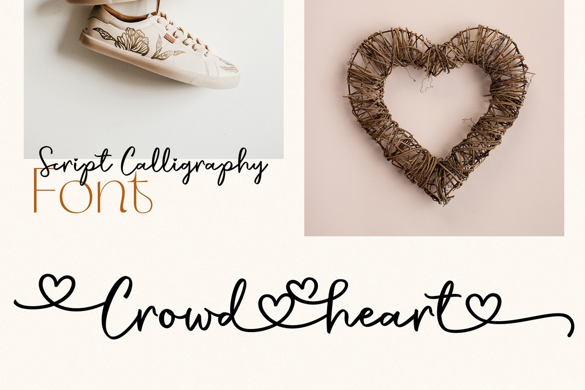 Пример шрифта Crowd Heart Script Regular