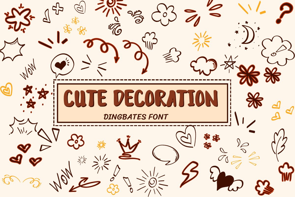 Пример шрифта Cute Decoration Regular