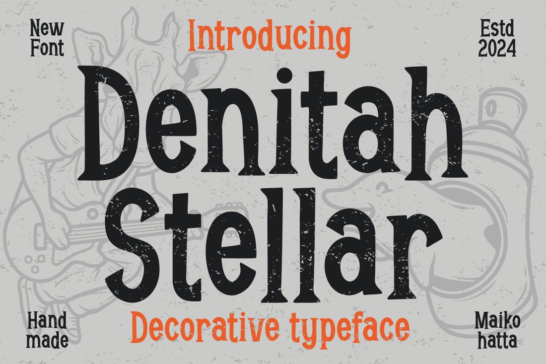 Пример шрифта Denitah Stellar Regular