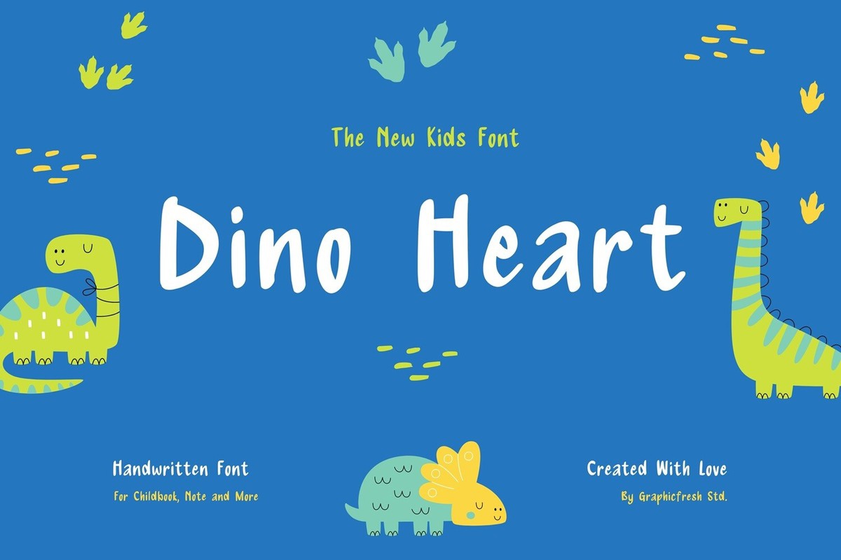 Пример шрифта Dino Heart Regular