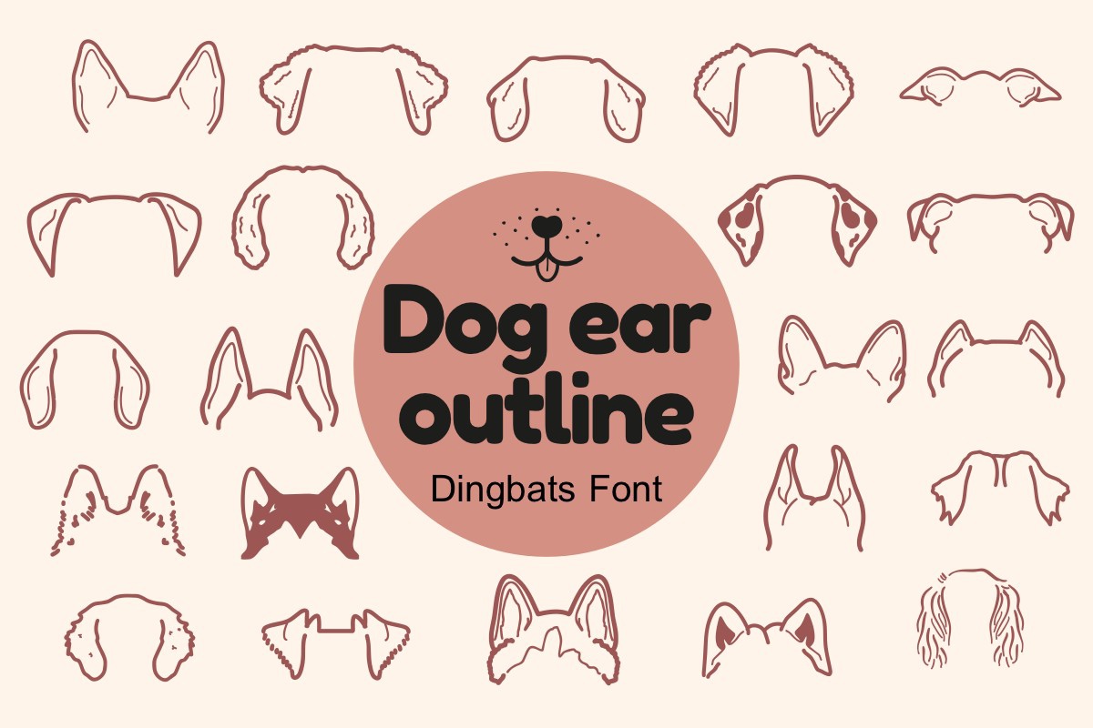 Пример шрифта Dog Ear Outline Regular