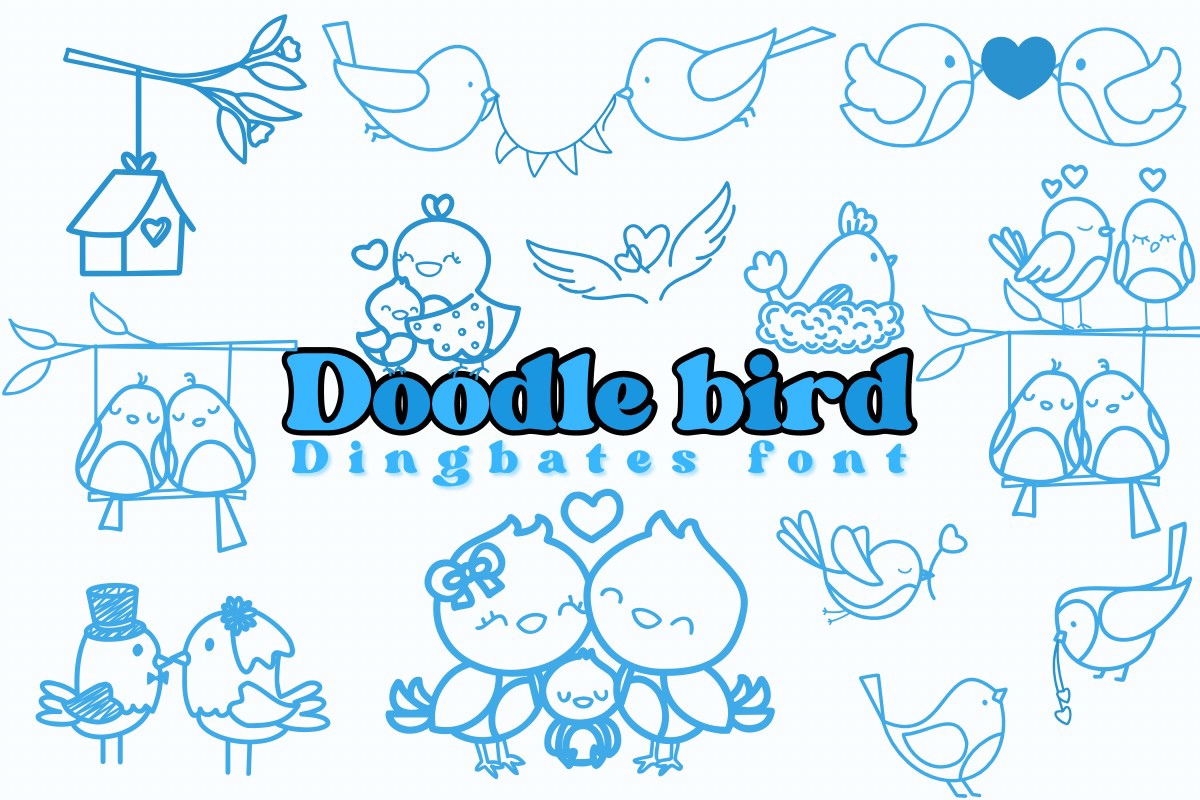 Пример шрифта Doodle Bird Regular