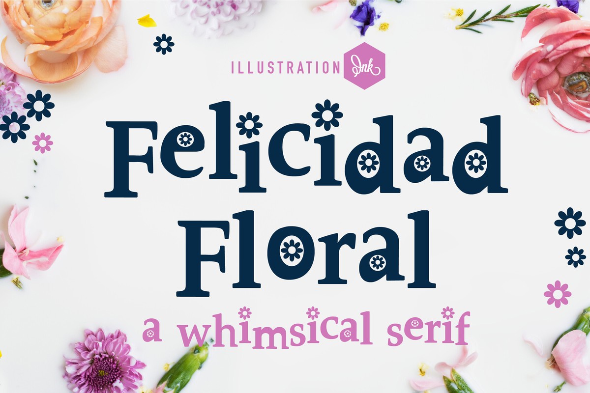 Пример шрифта ZP Felicidad Floral Regular