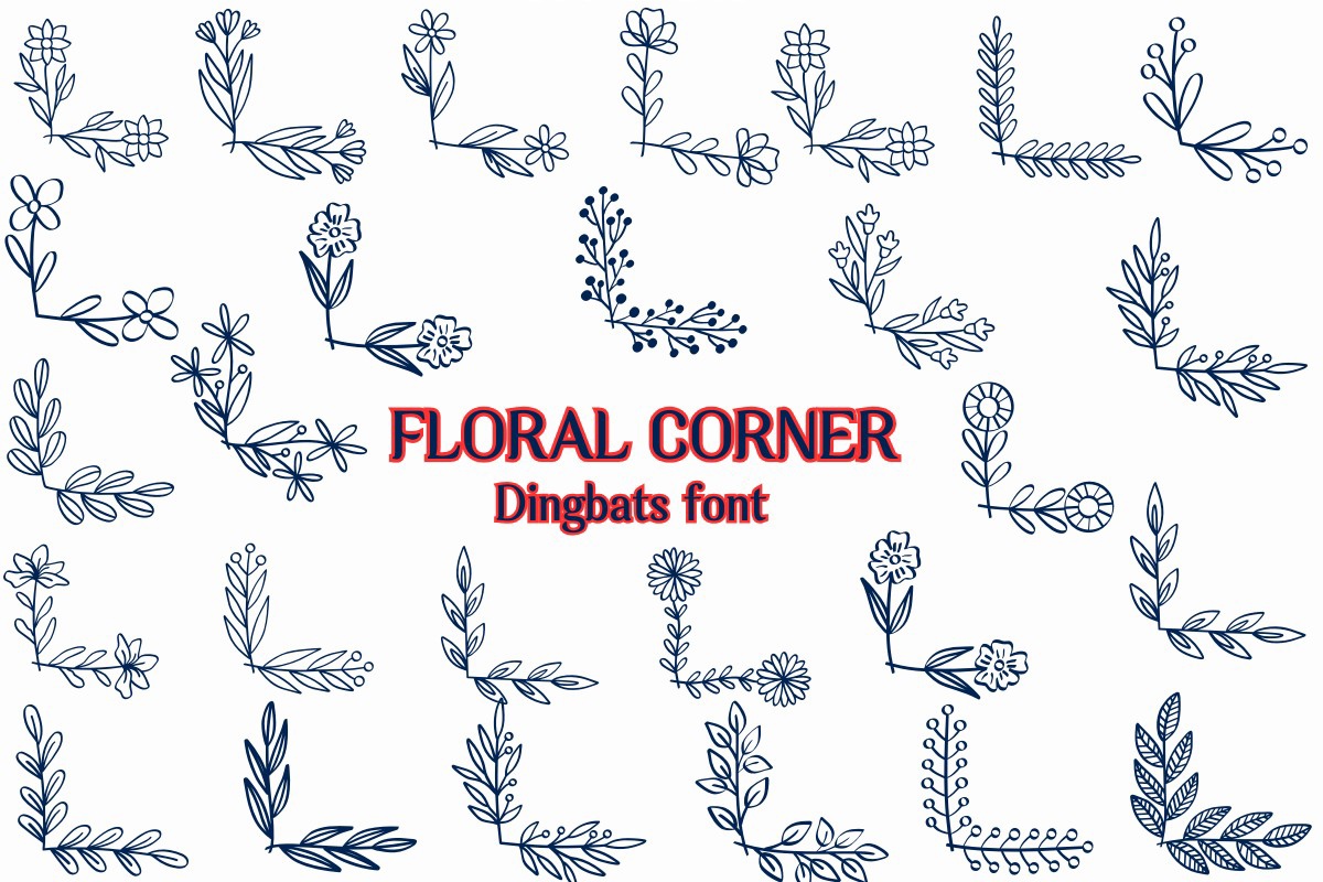 Пример шрифта Floral Corner Regular