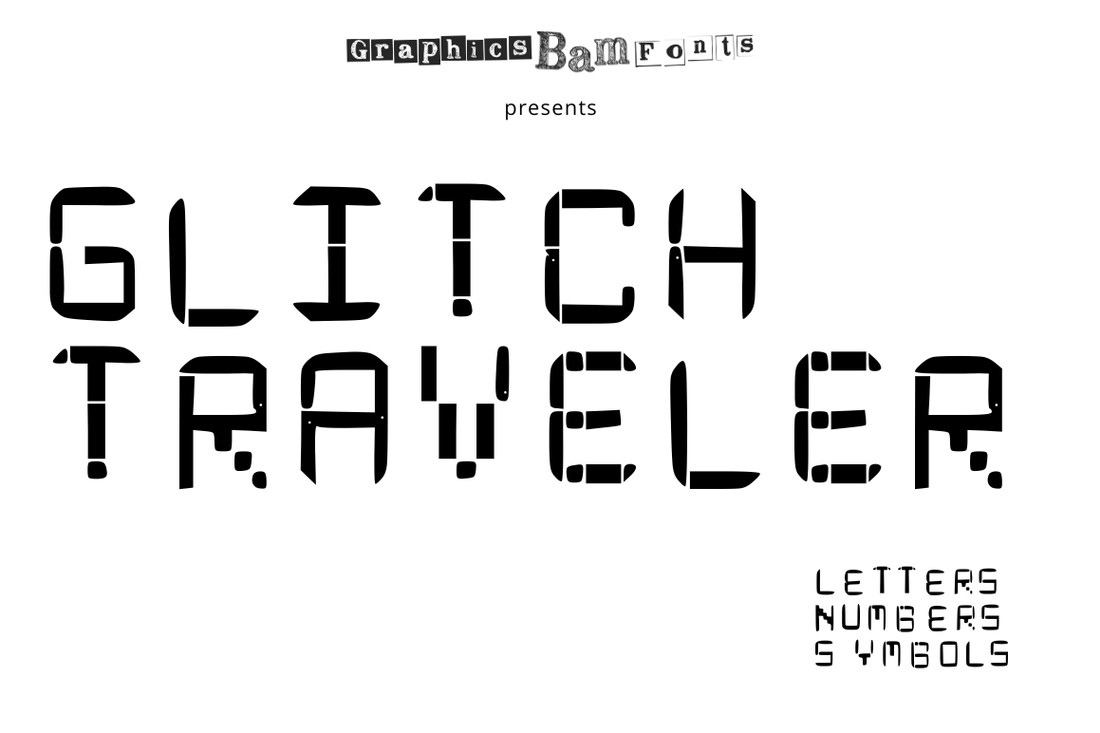 Пример шрифта Glitch Traveler Regular