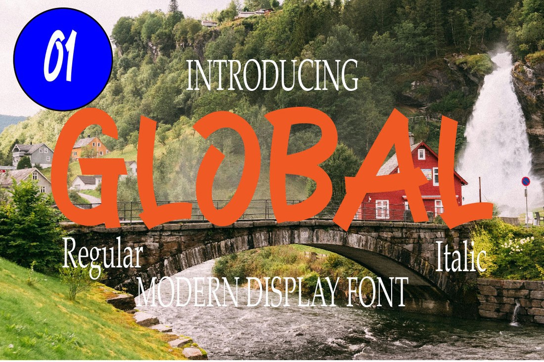 Пример шрифта Global Italic