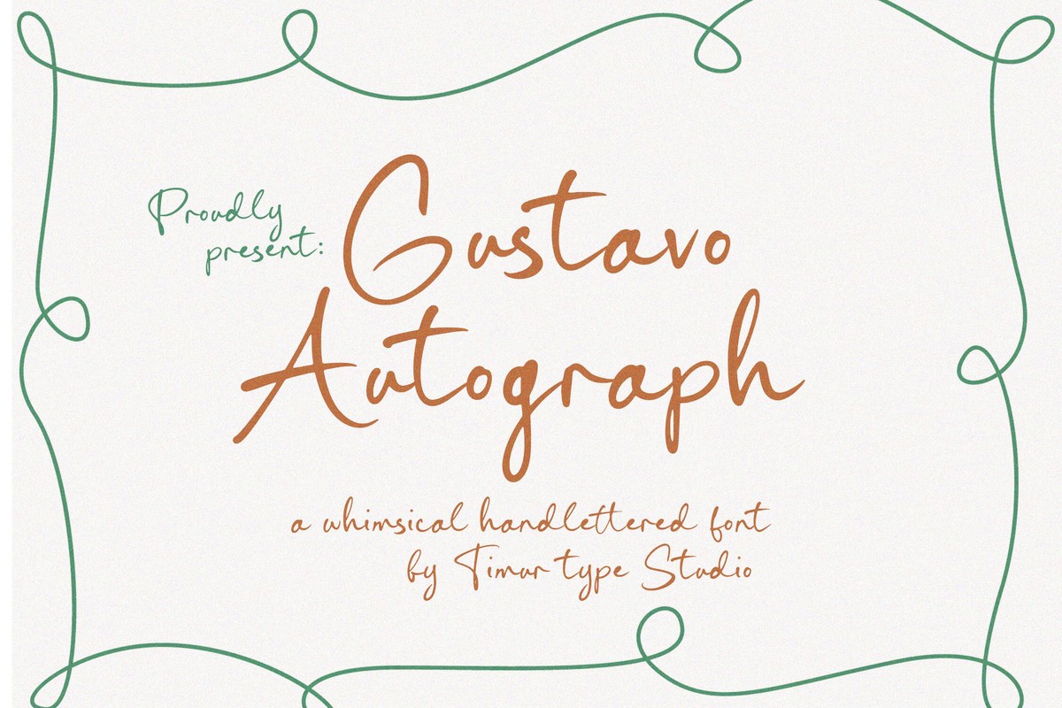Пример шрифта Gustavo Autograph Regular