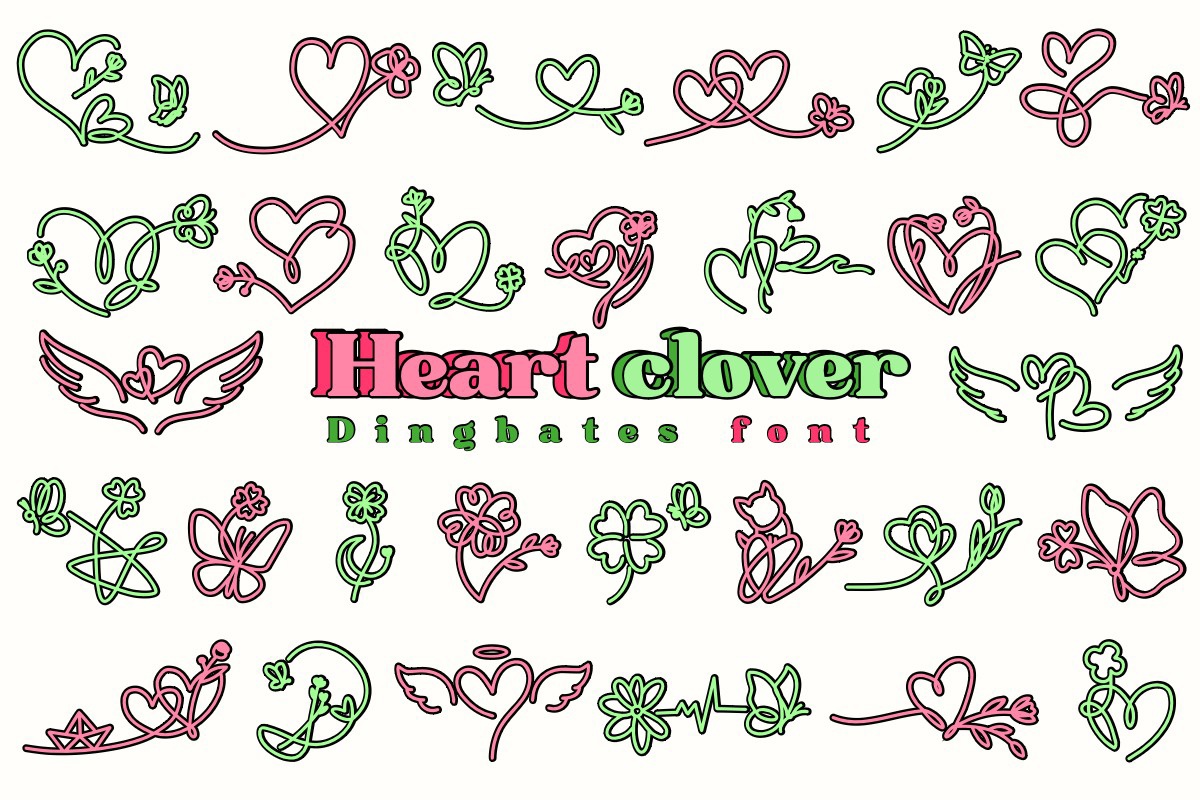 Пример шрифта Heart Clover Regular