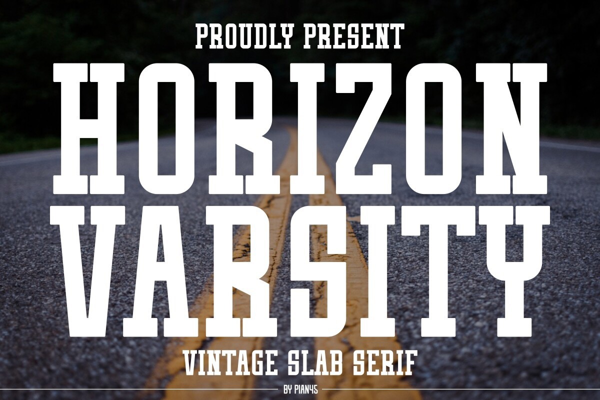 Пример шрифта Horizon Varsity Regular