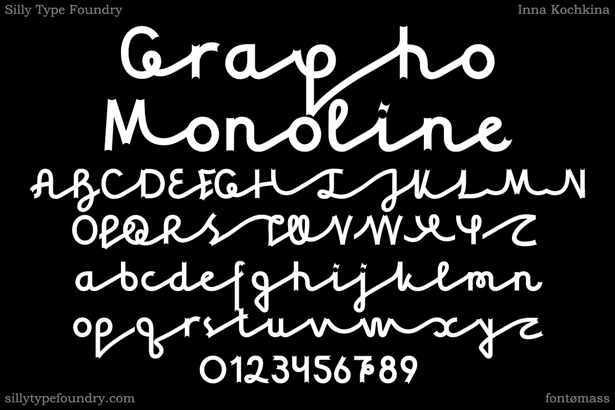Пример шрифта Grapho Monoline Regular