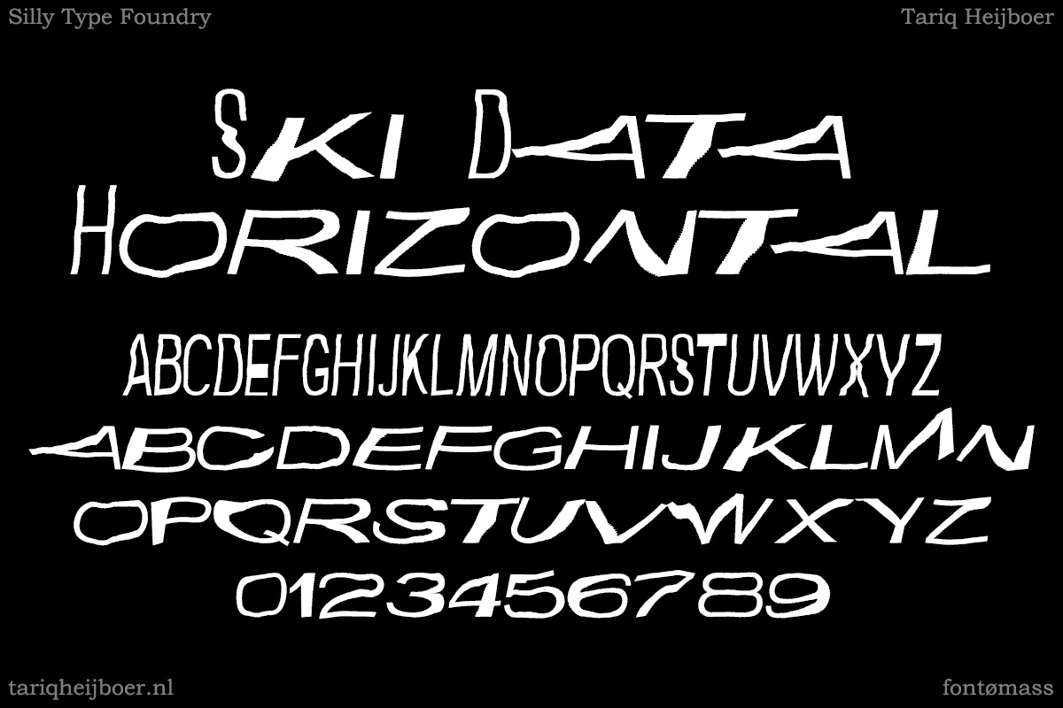 Пример шрифта Ski Data Horizontal Regular