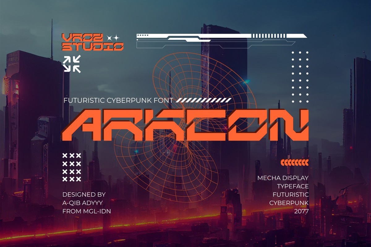 Пример шрифта Arkcon Regular