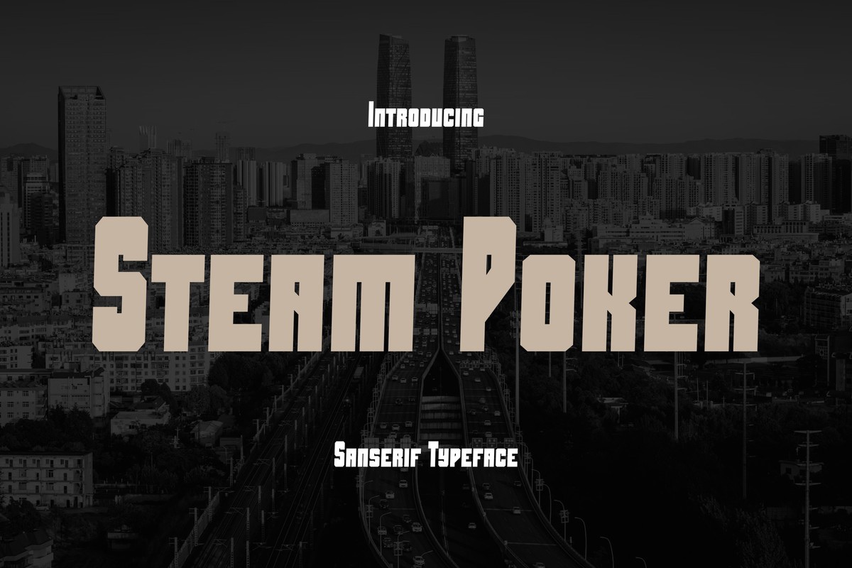 Пример шрифта Steam Poker Regular