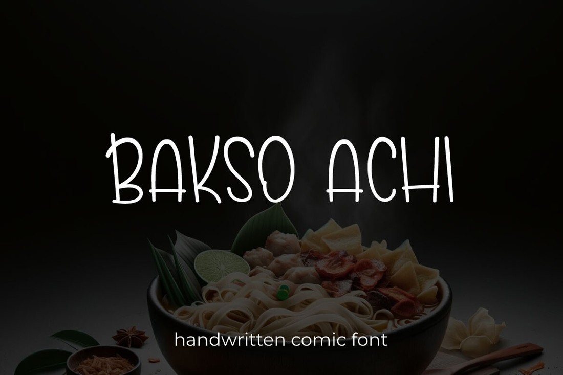 Пример шрифта Bakso Achi Regular