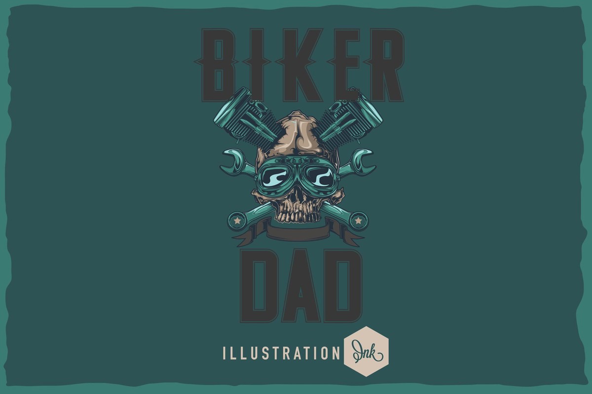 Пример шрифта ZP Biker Dad Dad3d