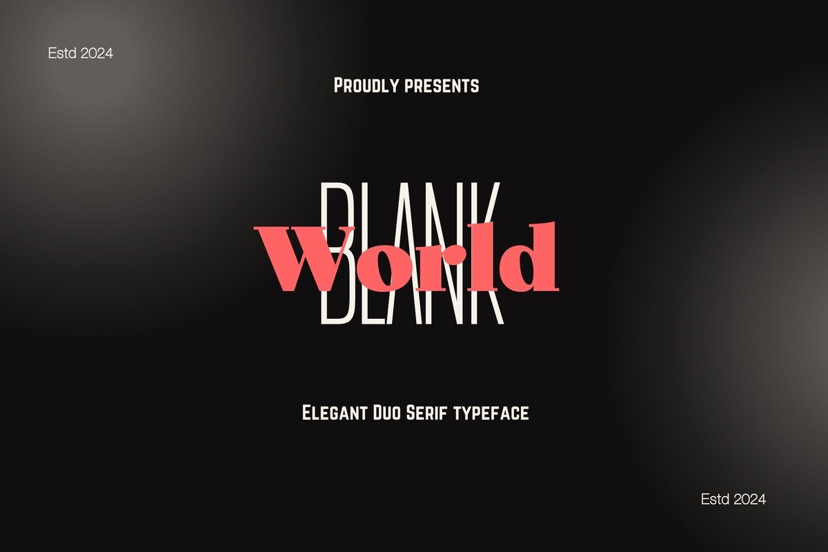 Пример шрифта Blank World Regular