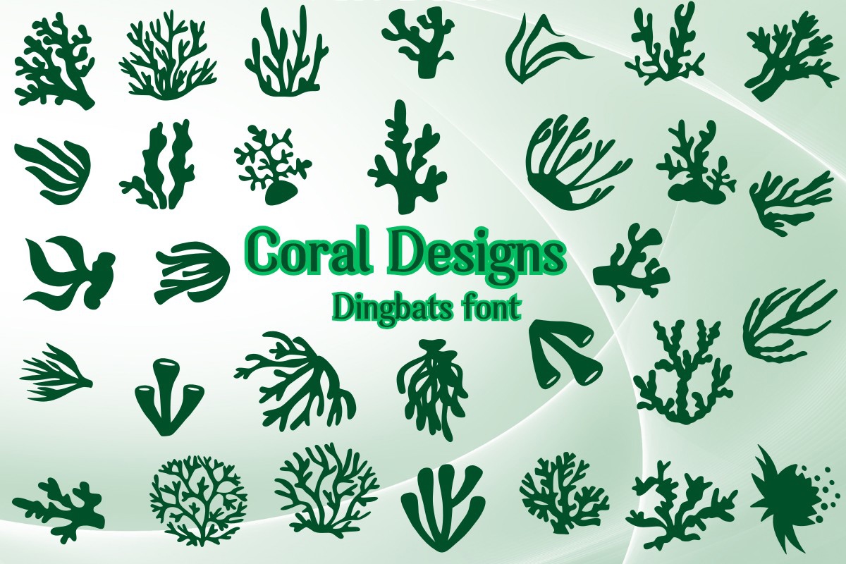 Пример шрифта Coral Designs Regular