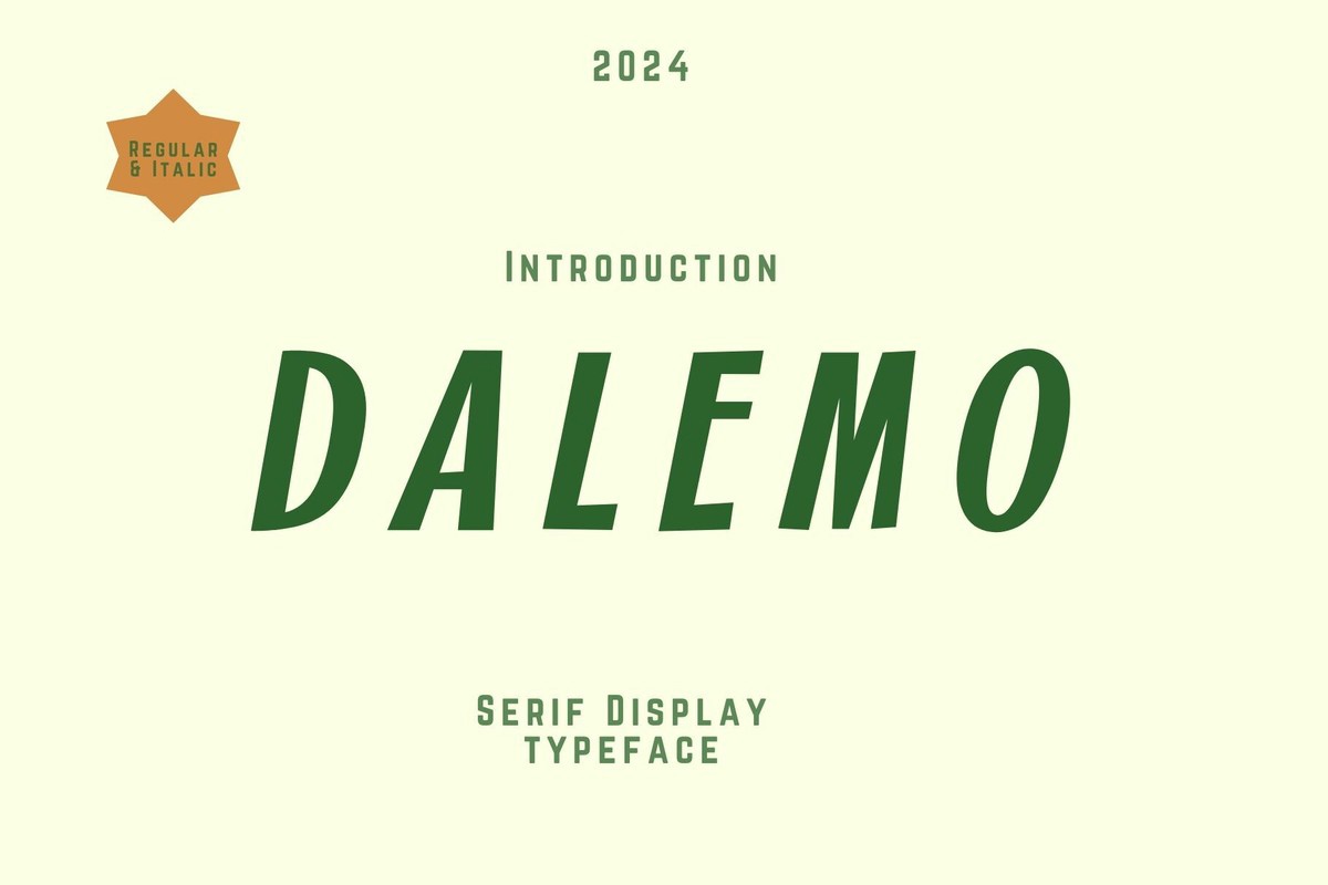 Пример шрифта Dalemo Italic