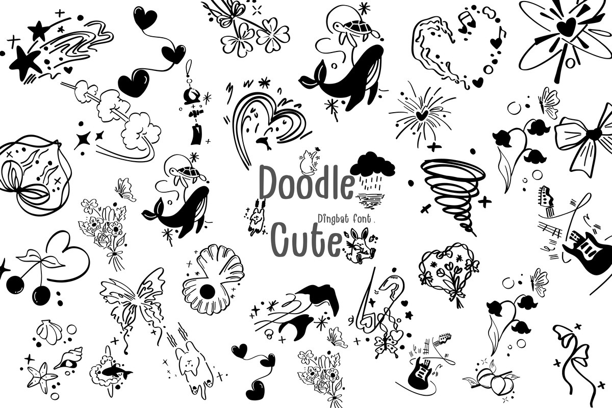 Пример шрифта Doodle Cute Regular