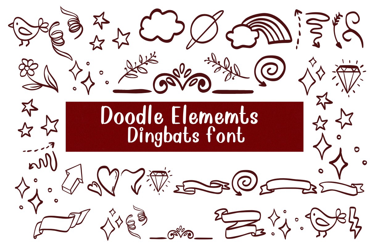 Пример шрифта Doodle Elements Regular