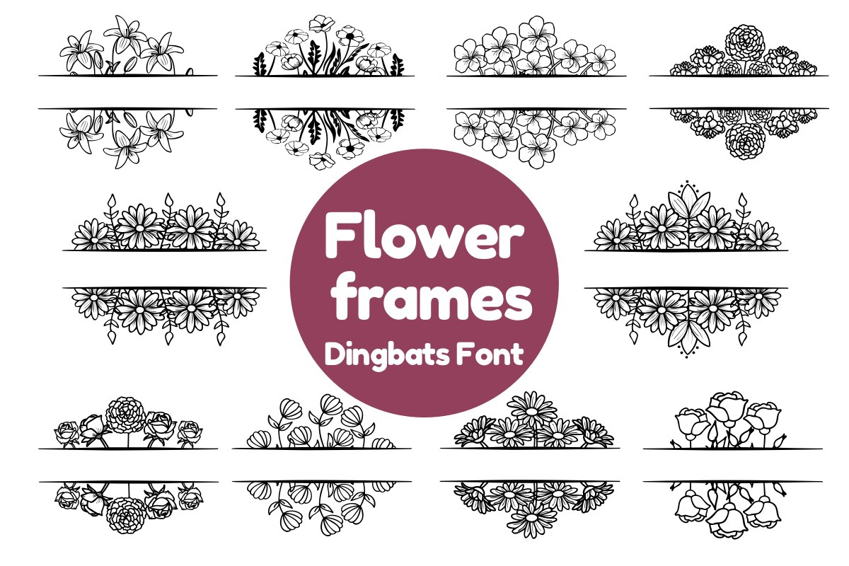 Пример шрифта Flower Frames Regular