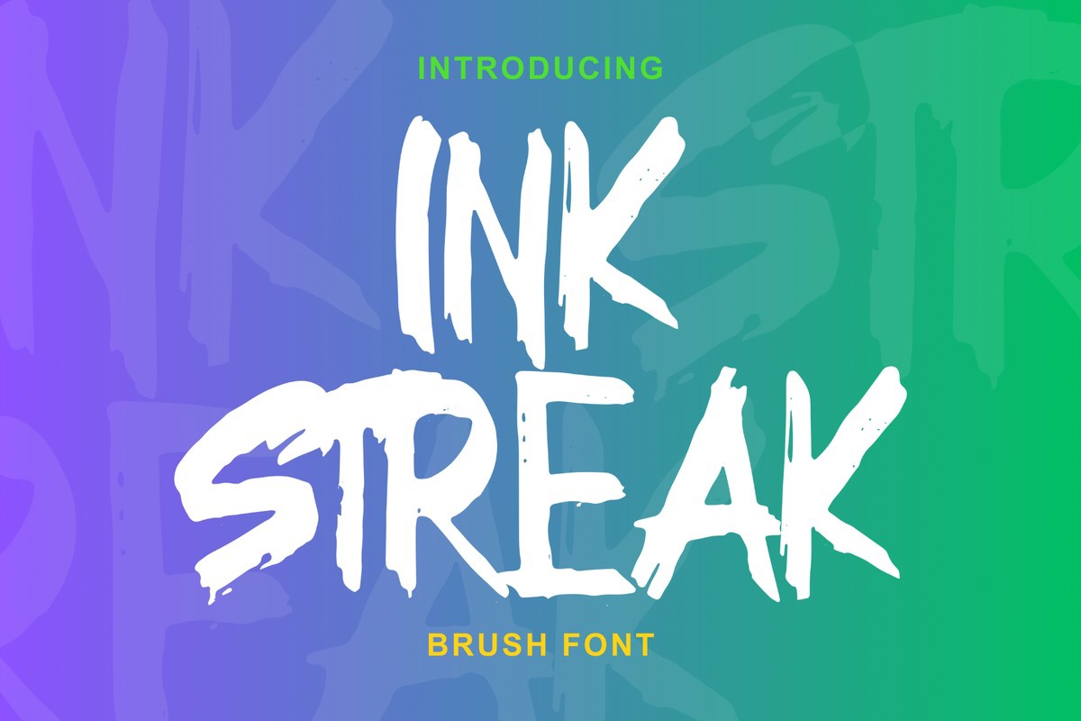 Пример шрифта Ink Streak Italic