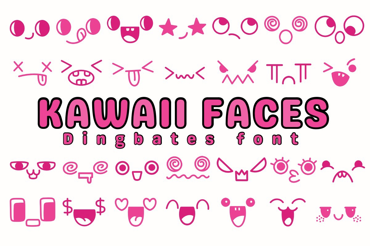Пример шрифта Kawaii Faces Regular
