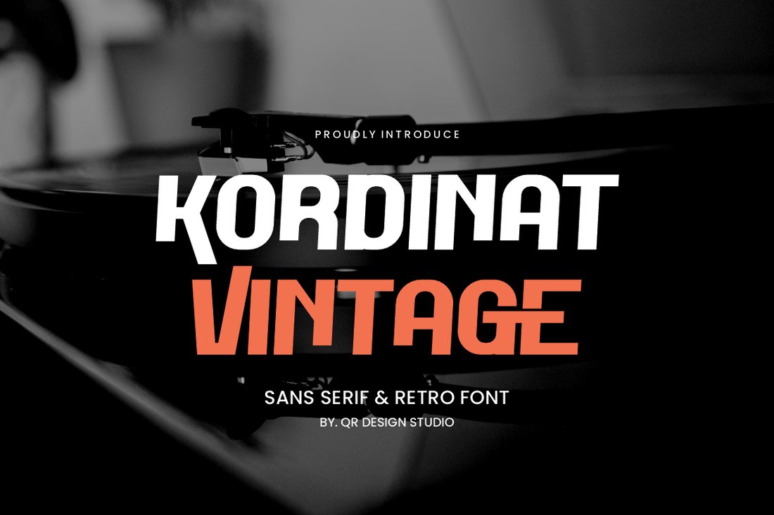 Пример шрифта Kordinat Vintage Regular
