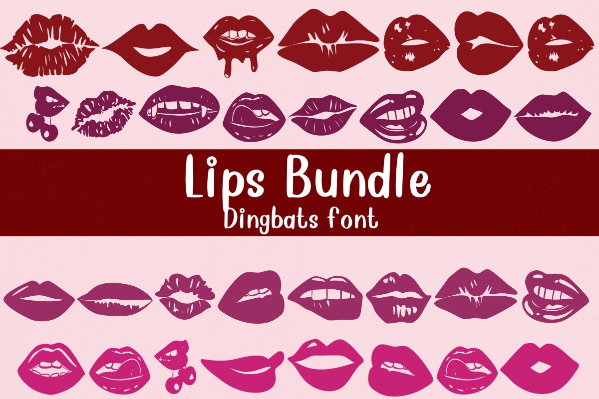 Пример шрифта Lips Bundle Regular