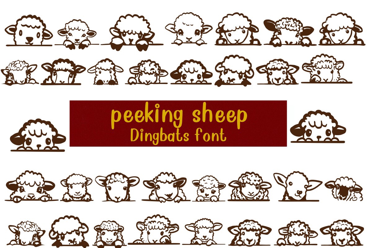Пример шрифта Peeking Sheep Regular