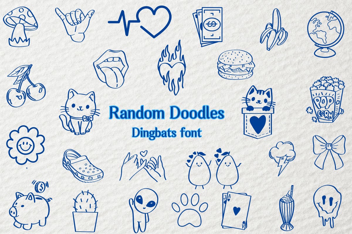 Пример шрифта Random Doodles Regular