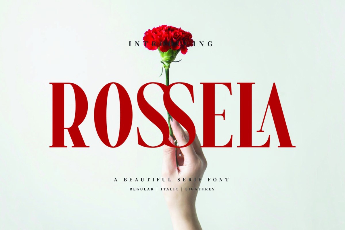 Пример шрифта Rossela Italic