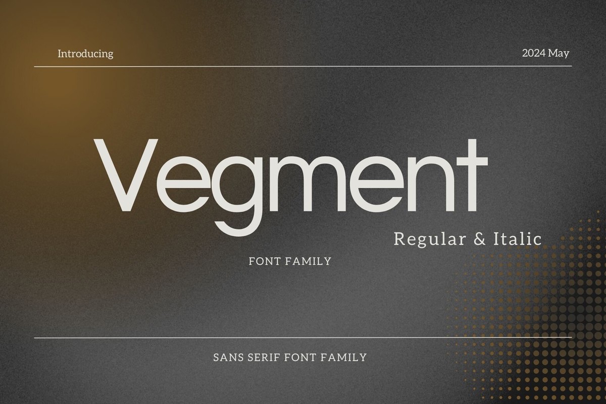 Пример шрифта Vegment Italic