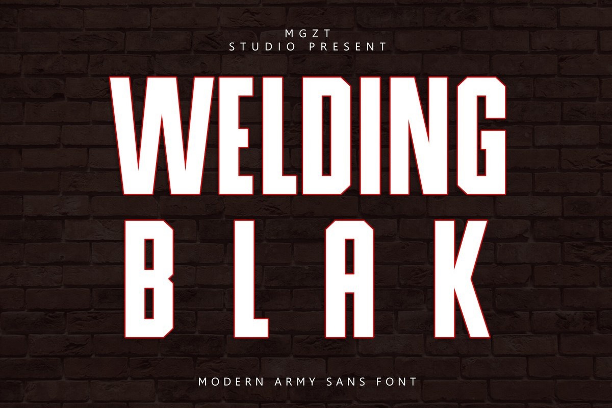 Пример шрифта Welding Blak Regular