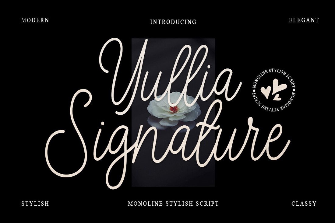 Пример шрифта Yullia Signature  Regular