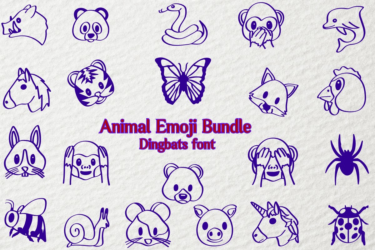 Пример шрифта Animal Emoji Bundle Regular