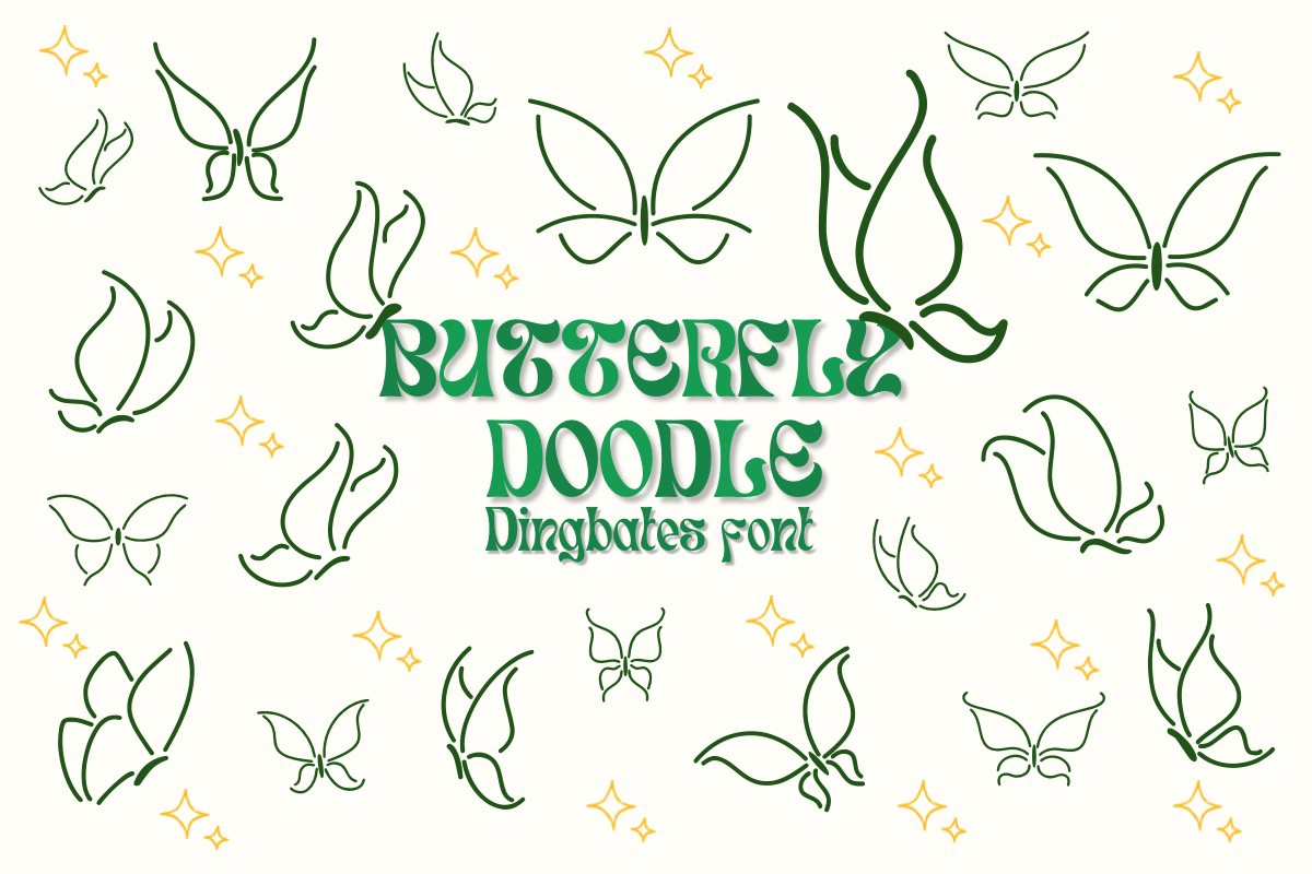 Пример шрифта Butterfly Doodle Regular