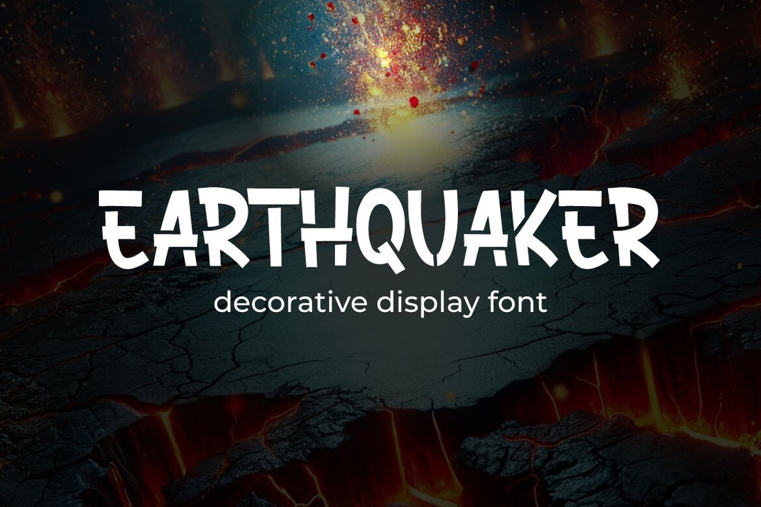 Пример шрифта Earthquaker Regular