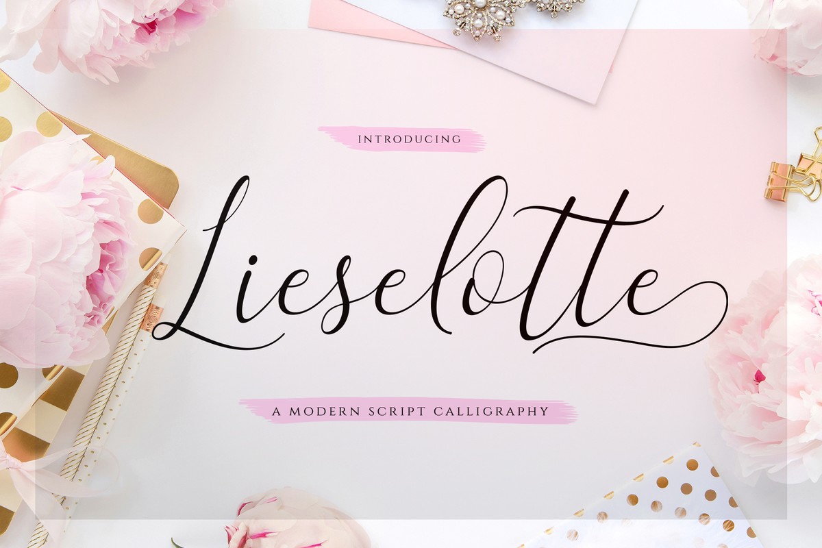 Пример шрифта Lieselotte Script Regular
