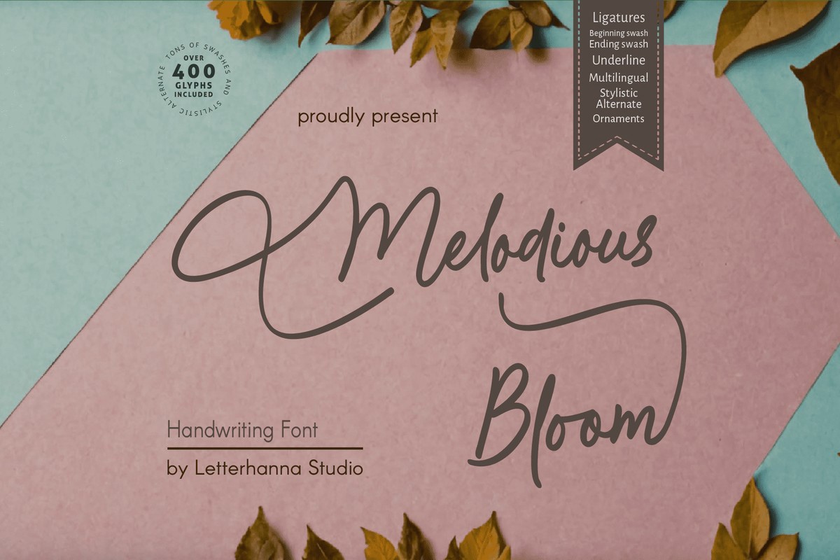Пример шрифта Melodious Bloom Regular